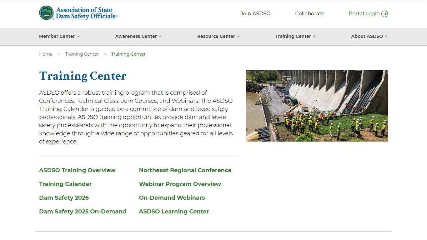 Training Center | Association of State Dam Safety